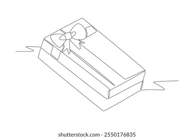 Gift box concept one-line drawing