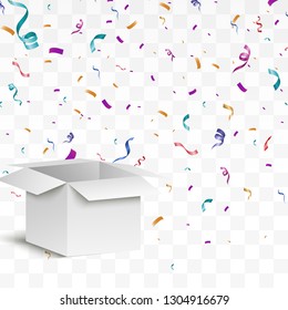 Gift box with confetti.