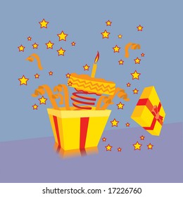 gift box with cream-cake