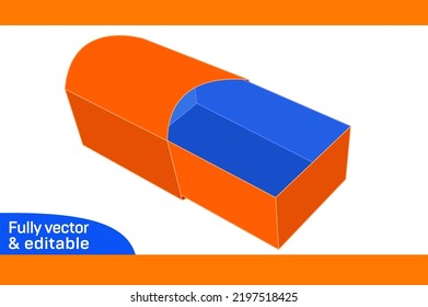 Gift box, Custom cardboard drawer gift box dieline template and 3d box design