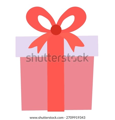 Gift box in cute hand-drawn style for holiday celebrations. Perfect for New Year, birthdays, parties, cards, stickers, and event graphics.