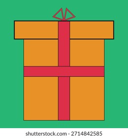 A Gift Box Decorated with a Ribbon