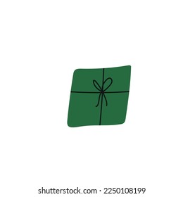 Caja de regalo con decoración. Vacaciones presentes en embalajes luminosos decorados con arcos. Ilustración vectorial, gran diseño para cualquier propósito