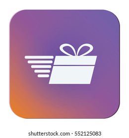 gift box delivery flat icon vector illustration