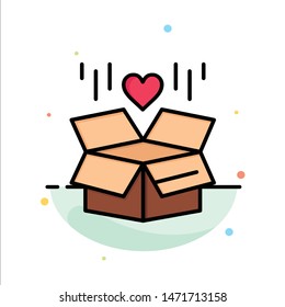 Gift, Box, Delivery, Surprise Abstract Flat Color Icon Template