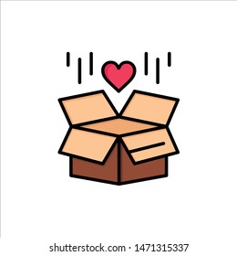 Gift, Box, Delivery, Surprise  Flat Color Icon. Vector icon banner Template. Vector Icon Template background