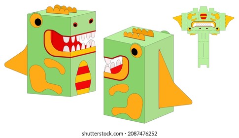 Gift Box Design for Candy and Biscuits. Die Cut Packaging for Retail. Cardboard Pinata for Children's Crafts and Holiday.   Folding Ready Pack  Laser Cutting.  Fully  Functional. No Glue Needed.