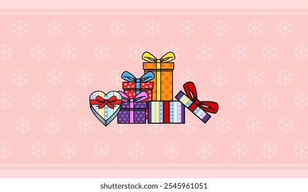 Gift box design, christmas gift, birthday. Vector Illustration