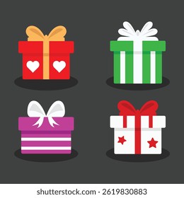 Gift Box Design With Grey Background