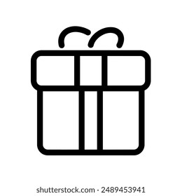icono de diseño de caja de regalo. Fondo blanco aislado. Perfecto para interfaces de Web y App, presentaciones, infografías, etc.
