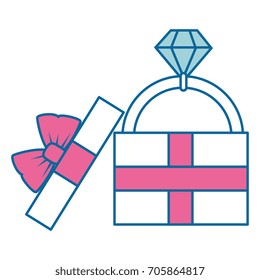 gift box with diamond ring icon