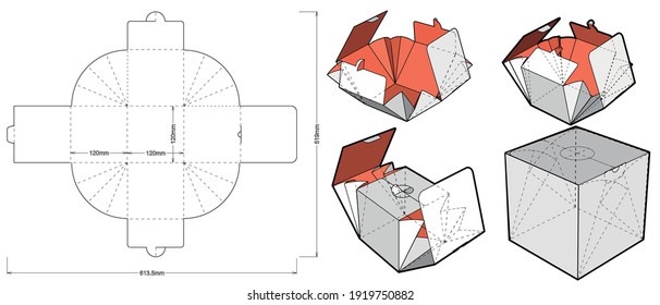 Gift Box and Die-cut Pattern. The .eps file is full scale and fully functional. Prepared for real cardboard production.