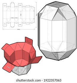 Gift Box and Die-cut Pattern. The .eps file is full scale and fully functional. Prepared for real cardboard production.