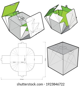 Gift Box and Die-cut Pattern. The .eps file is full scale and fully functional. Prepared for real cardboard production.