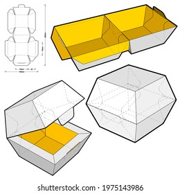 Gift box and Die-cut Pattern. The .eps file is full scale and fully functional. Prepared for real cardboard production.