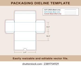 Gift Box Dieline Template Editable Vector File