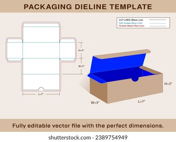 Gift Box Dieline Template Editable Vector File