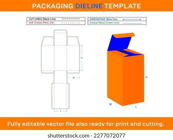 Gift Box Dieline Template vector