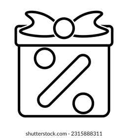 icono de descuento de caja de regalo, vector de regalo, ilustración de caja