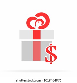 Gift box with dollar sign