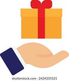 Gift Box Donation Icon Vector Flat Illustration