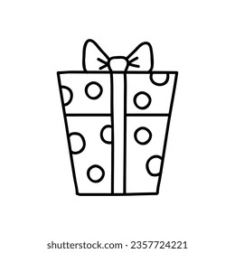 icono de doodle de caja de regalo ilustración aislada