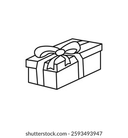 Gift Box Doodle Outline Illustration