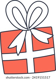 Ilustración del vector de doodle de caja de regalo