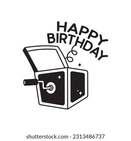 Gift box doodle vector outline Sticker. EPS 10 file