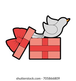 gift box with a dove icon