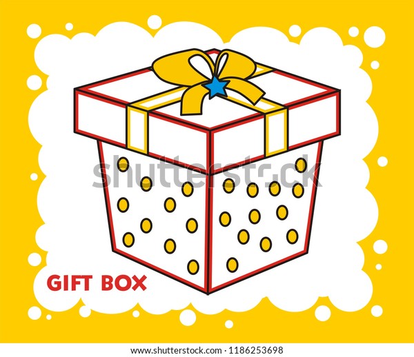 Gift Box Drawing Coloring Page Vector Stock Vector (Royalty Free