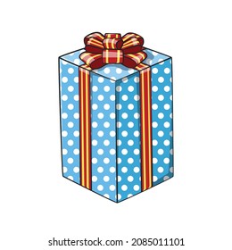 Gift box drawing style isolated vector. Drawn object for your work.
