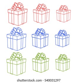 gift box drawn in 3D