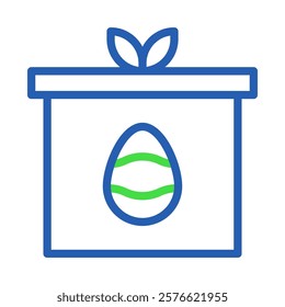 Gift box with easter egg, simple modern and minimal