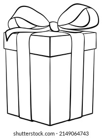 Gift Box Element Coloring Page Cartoon Stock Vector (Royalty Free ...