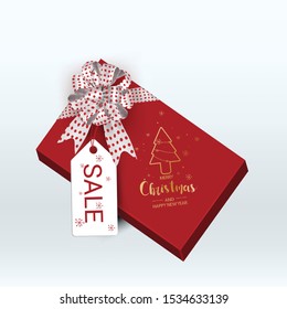 Gift box elements for promotion banner artwork greeting cards xmas symbol party winter holidays and Christmas holidays Isolated background