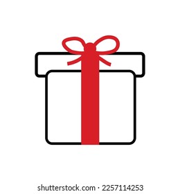 Gift box, February 14 Valentine's Day, vector icon