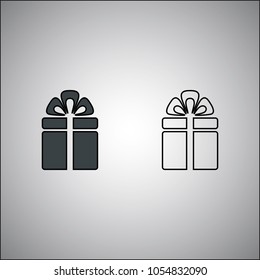 gift box fill and outline vector icon