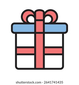 Gift box filled line icon is ready for premium download