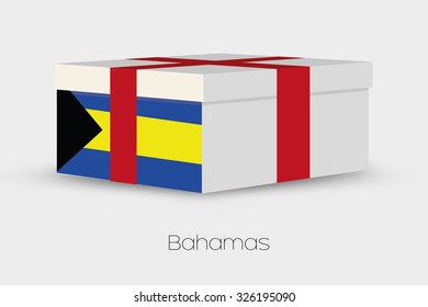 Gift Box with the flag of Bahamas