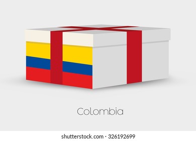 A Gift Box with the flag of Colombia