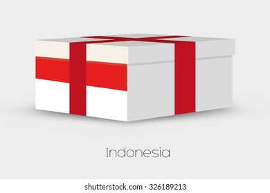 A Gift Box with the flag of Indonesia