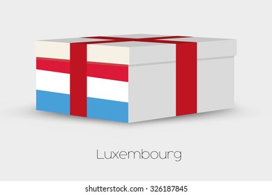 A Gift Box with the flag of Luxembourg