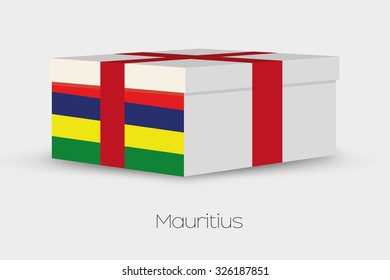 A Gift Box with the flag of Mauritius