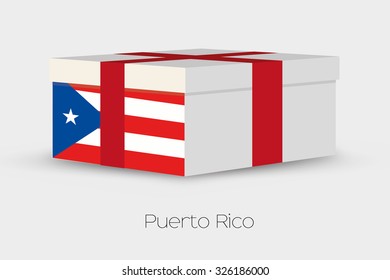 A Gift Box with the flag of Puerto Rico
