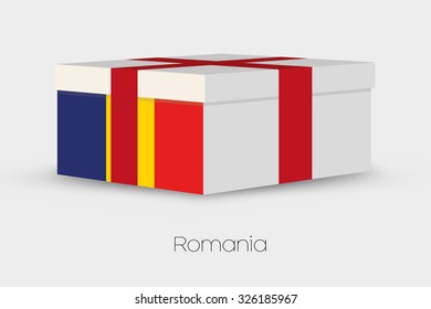 A Gift Box with the flag of Romania