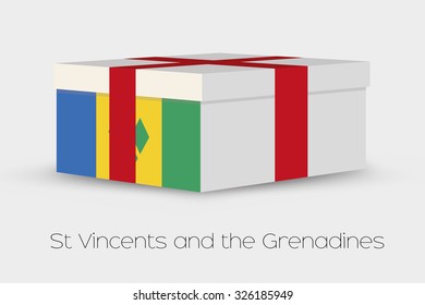 A Gift Box with the flag of Saint Vincents and the Grenadines