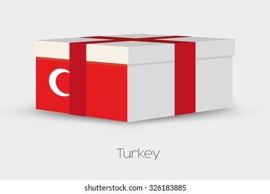 A Gift Box with the flag of Turkey