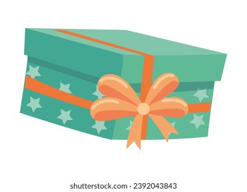Gift box of flat cartoon set. Each shade and pattern of this present box conveys a unique emotion, making it the perfect visual representation of the happiness. Vector illustration.