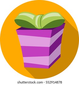 Gift box. Flat colorful icon. Isolated vector illustration. Congratulation.